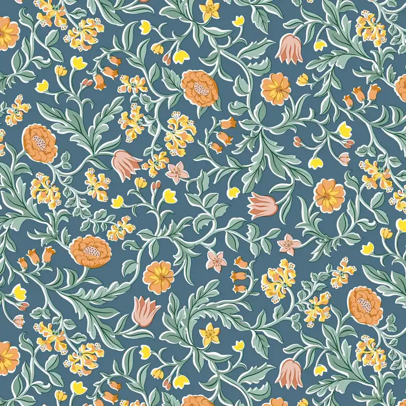 Liberty London Quilting Cotton Craft Garden May’s Flowers teal Wochenendangebot