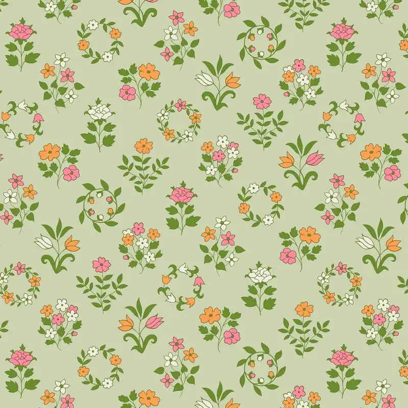 Liberty London Quilting Cotton Craft Garden Mary’s Embroidery green Günstig