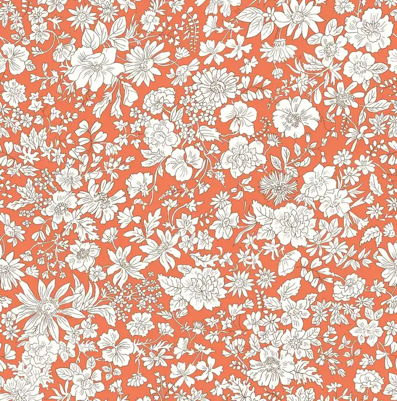 Heißes Angebot Liberty London Quilting Cotton The Emily Belle Tangerine