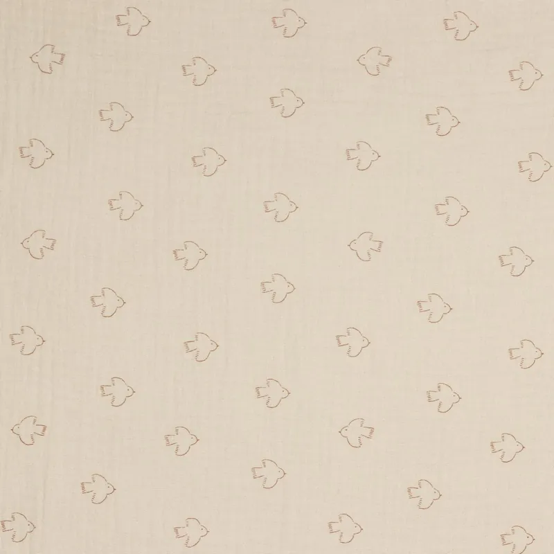 Double Gauze Musselin Birds light salmon Kostenfreie Lieferung