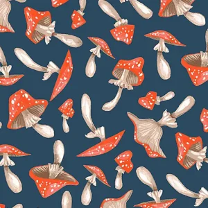 Rabatt Frosty Forage Rae Ritchie Dear Stella Fabric Tossed Mushrooms Quartz