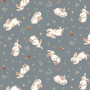 Dear Stella Fabrics Little Forest Nina Stajner Bunnies Sage Bestpreis