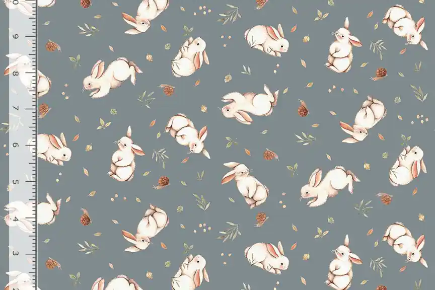 Dear Stella Fabrics Little Forest Nina Stajner Bunnies Sage Bestpreis