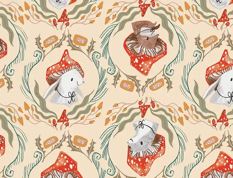 Direkt Vom Hersteller Dear Stella Fabrics Little Rae Ritchie Funghi Caps Straw