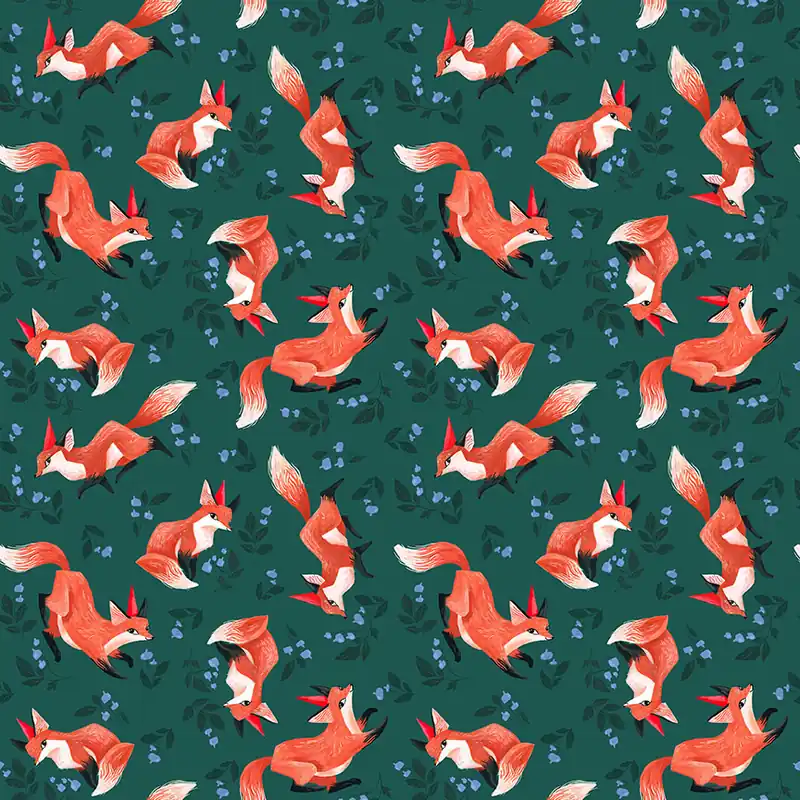 Dear Stella Fabrics Rae Ritchie Santawood Foxes Ausverkauf