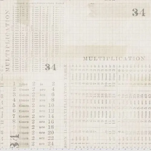 Top-Seller Tim Holtz Eclectic Monochrome Multiplication Table Parchment