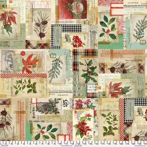 Tim Holtz Holidays Past QUILTBACK Holidays Collage Multi 108″ Sofort Bestellen