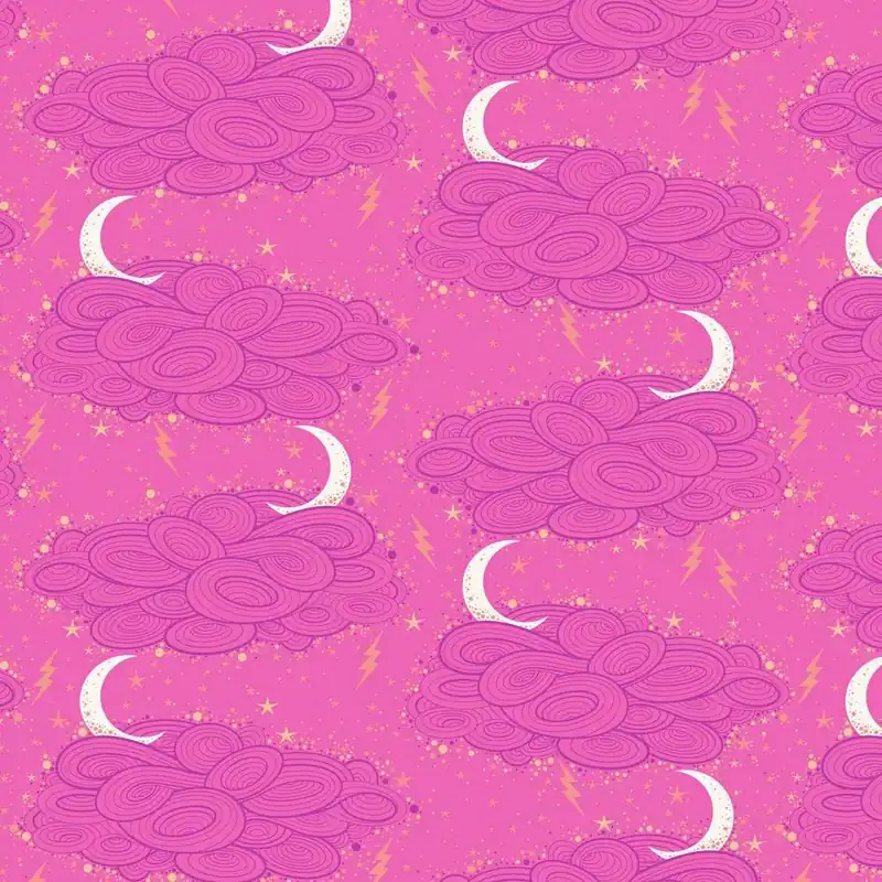 Weltweiter Versand Tula Pink Nightshade (Deja Vue) Storm Clouds Oleander