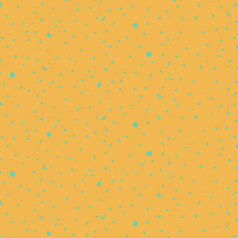 Tula Pink Full Moon Forest II True Colors Space Sprinkles Papaya Ausverkauf