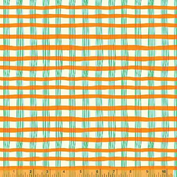 Saisonangebot Heather Ross Lucky Rabbit Painted Plaid Orange