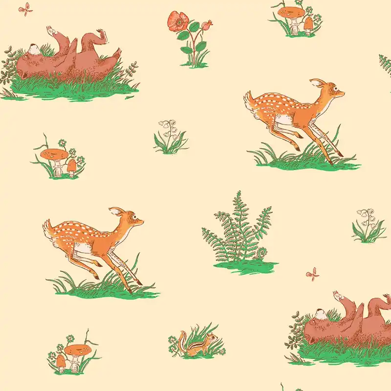 Schneller Versand Heather Ross Forestburgh Beargrass peach