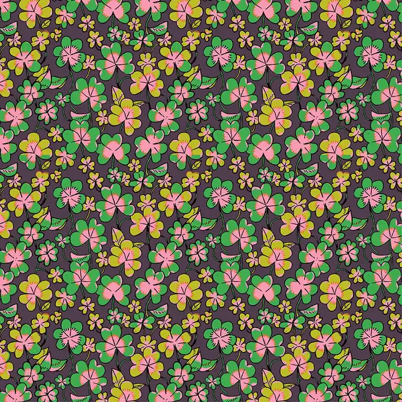 Heather Ross Forestburgh Clover eggplant Handgefertigt