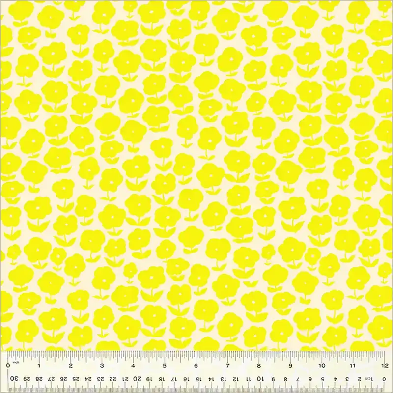 Neue Kollektion Heather Ross Ruby and Bee Blenders Puffy Daisy Vanilla Custard