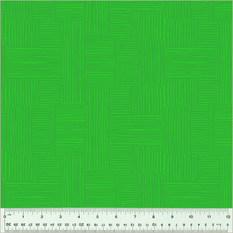 Heather Ross Ruby and Bee Blenders Woven Pasture/Evergreen Weltweiter Versand