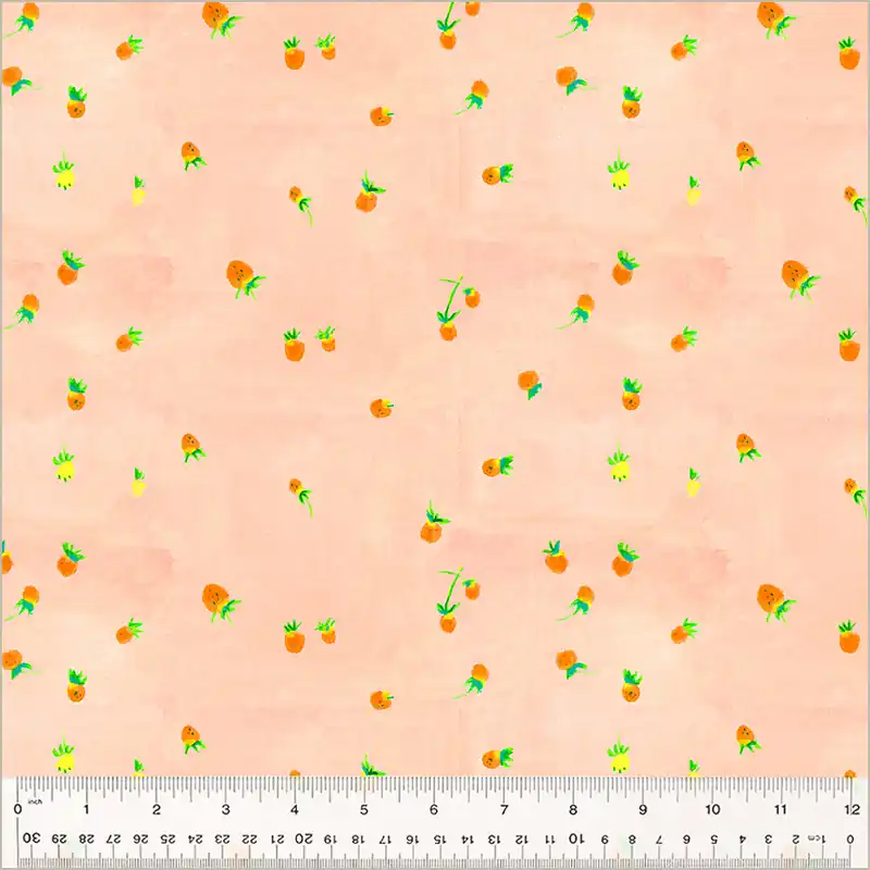 Heather Ross By Hand Drawn Wild Strawberries Blush Preisreduziert