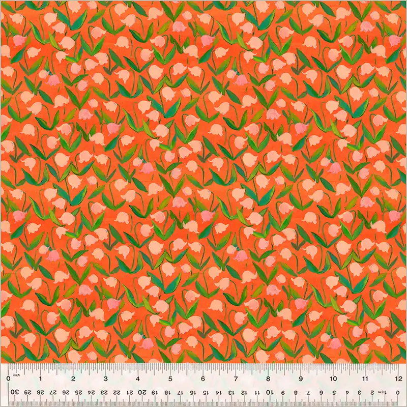 Ausverkauf Heather Ross By Hand Flowerbed Coral