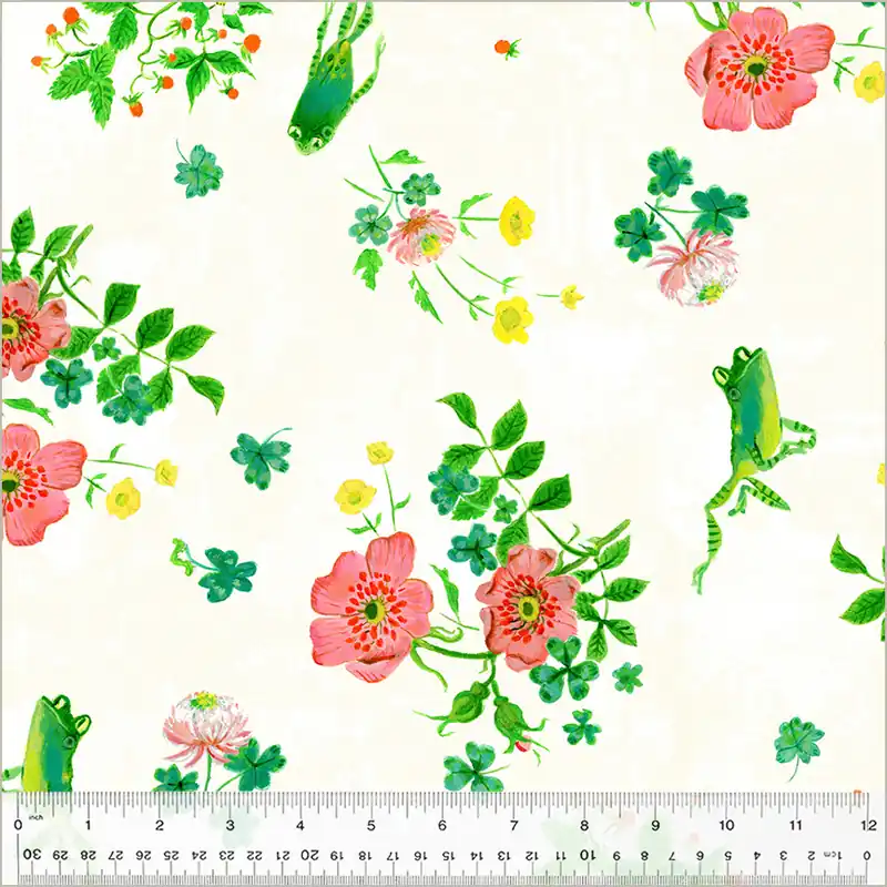 Ausverkauf Heather Ross By Hand Frog Spring white