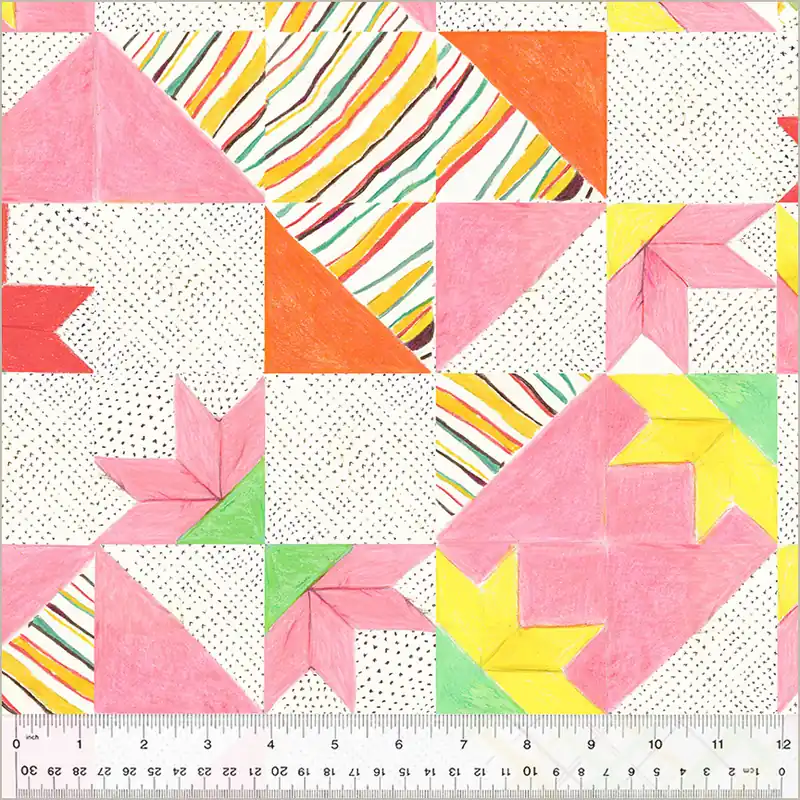 Must-Have Heather Ross By Hand CANVAS Bee’s Quilt white