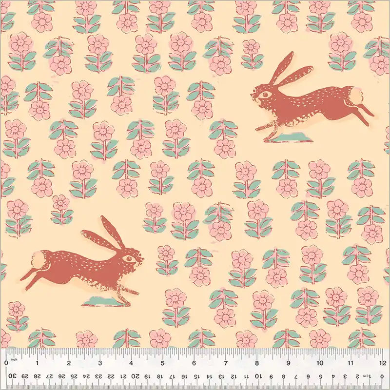 Heather Ross Quilt Back Rabbit Blush Kostenloser Rückversand