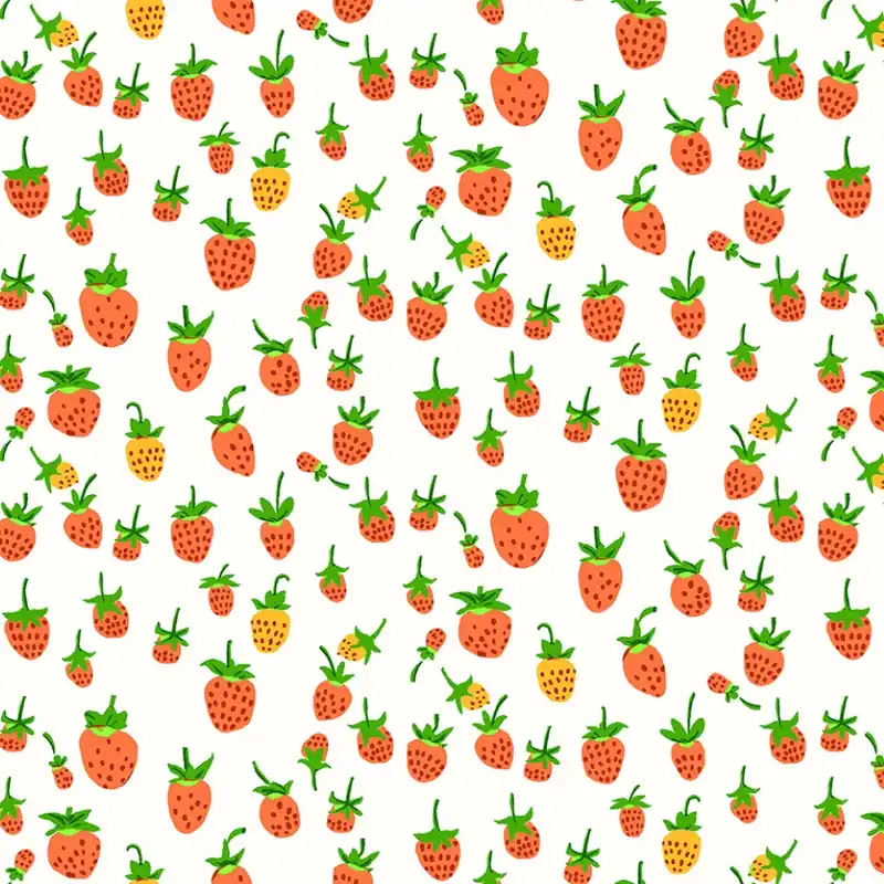 Sale Heather Ross Studio Edit Strawberries white