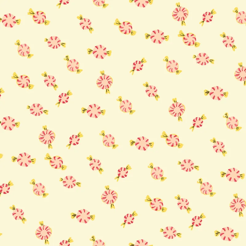 Heather Ross Studio Edit Peppermint Candies Cream Highlight
