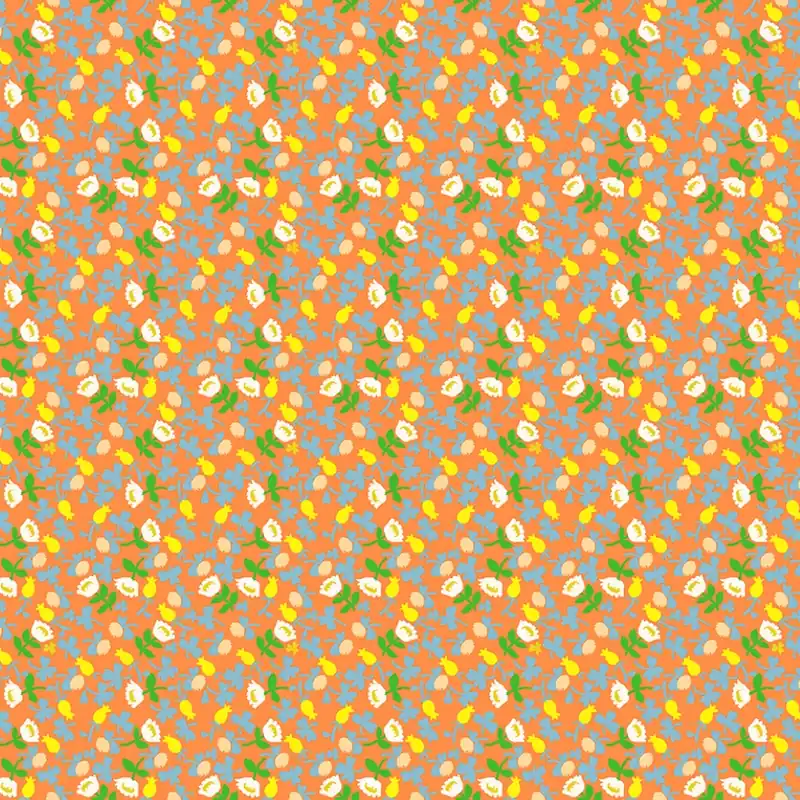 Heather Ross Studio Edit Calico orange Preisreduziert