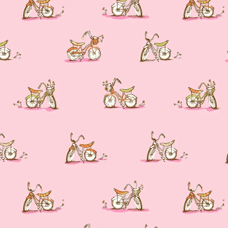Schneller Versand Heather Ross Studio Edit Dream Bike Pink