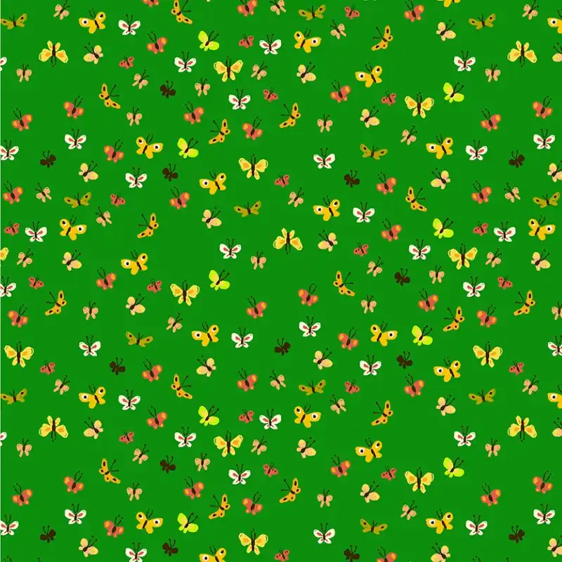 Heather Ross Studio Edit Butterflies Green Exklusiv