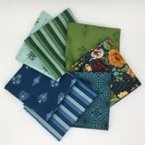 Preisreduziert Fat Quarter Set Nonna by Giucy Giuce blue and green