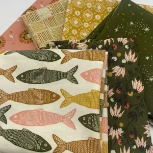 Kostenfreie Lieferung Fat Quarter Set Riverbank mustard