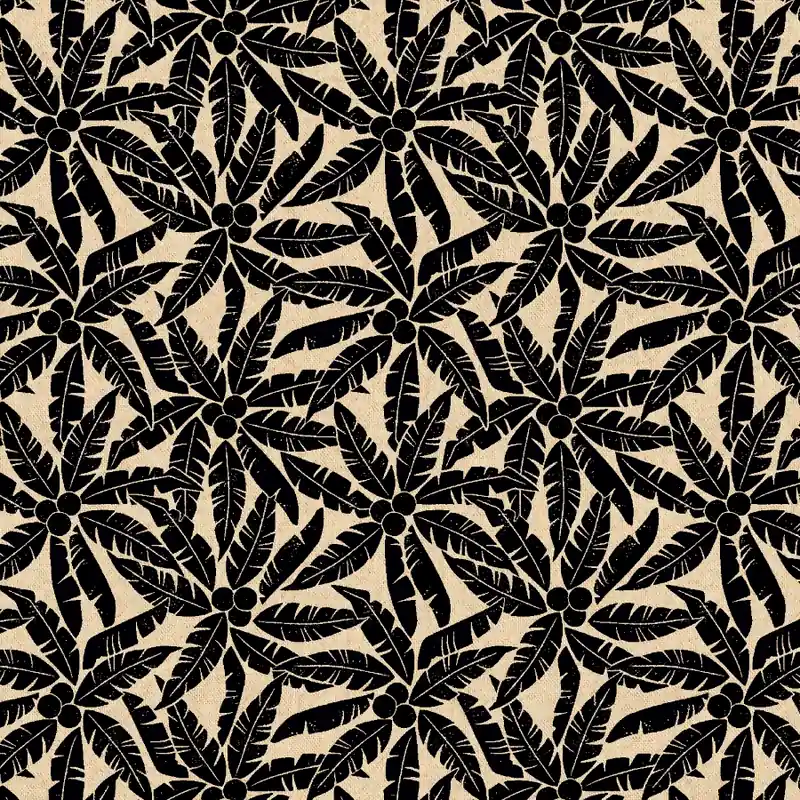 Echt CANVAS Rising Sun Palm Tree Black Unbleached Canvas