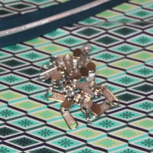 Bügelschieber für metallisierte Reißverschlussmeterware breit silber Kracherpreis