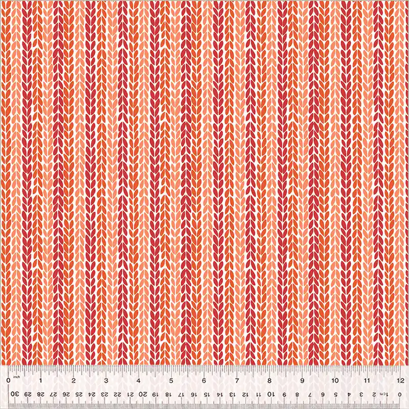 Clover & Dot Allisson Harris Cluck Cluck Sew Leaf Stripe Coral Sonderaktion