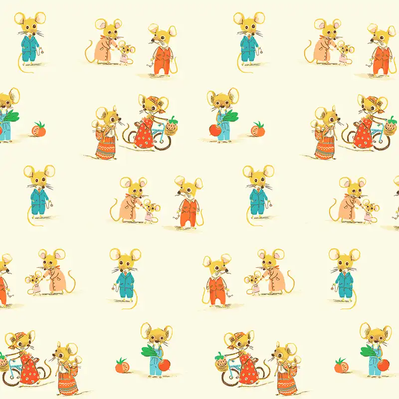 Heather Ross Country Mouse Cream Kracherpreis