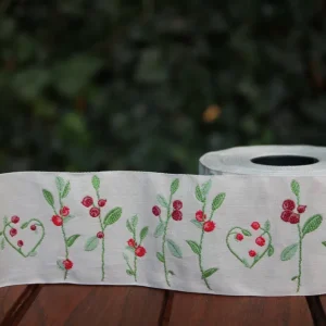 Webband Blätterranke rot Neu