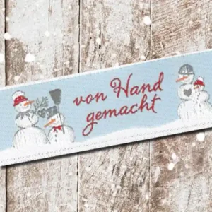 Aktuell Webetikett Von Hand gemacht Schneemänner