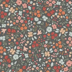 Reststück Dear Stella Deck the Halls Holiday Floral pewter Neu Im Sortiment