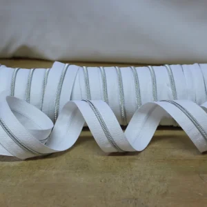 Kostenfreie Lieferung Reißverschluss metallisiert schmal weiß/silber