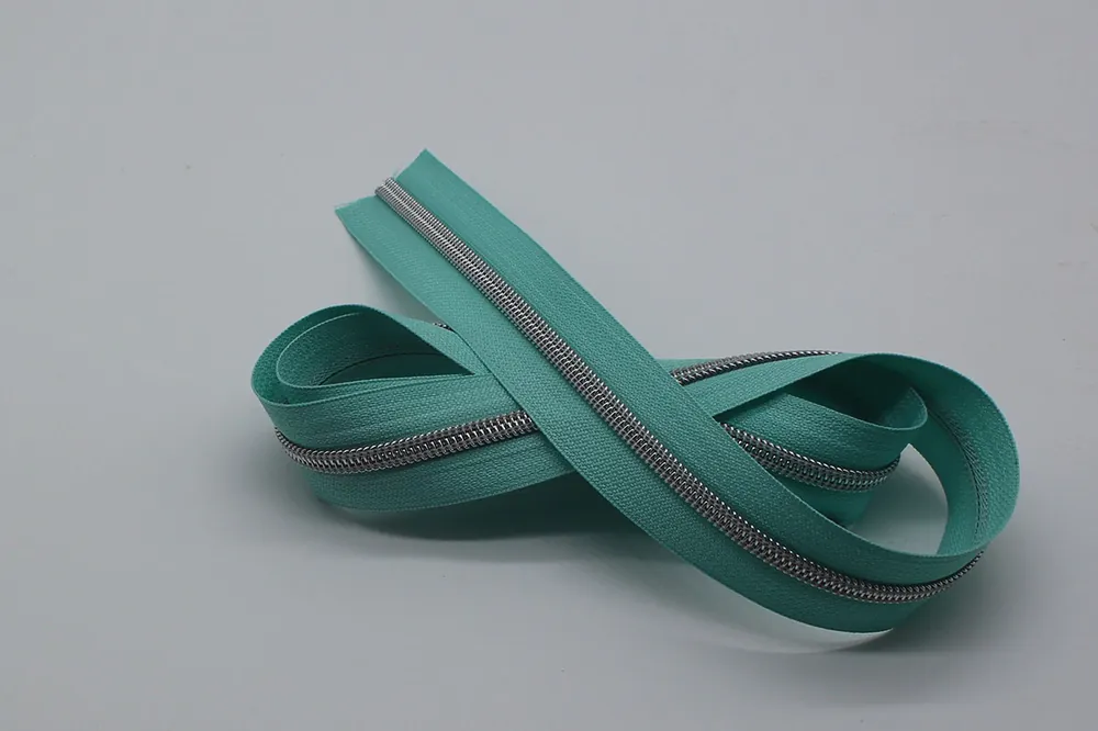 Reißverschluss metallisiert breite Raupe aqua/silber Solange Der Vorrat Reicht