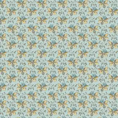 Preiswert Reststück Edyta Sitar Laundry Basket Quilts Cocoa Blue Thistle Powder Blue