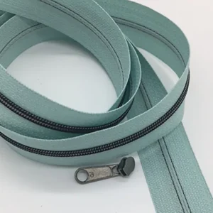 Reißverschluss metallisiert mint/titan schmale Raupe Bestseller