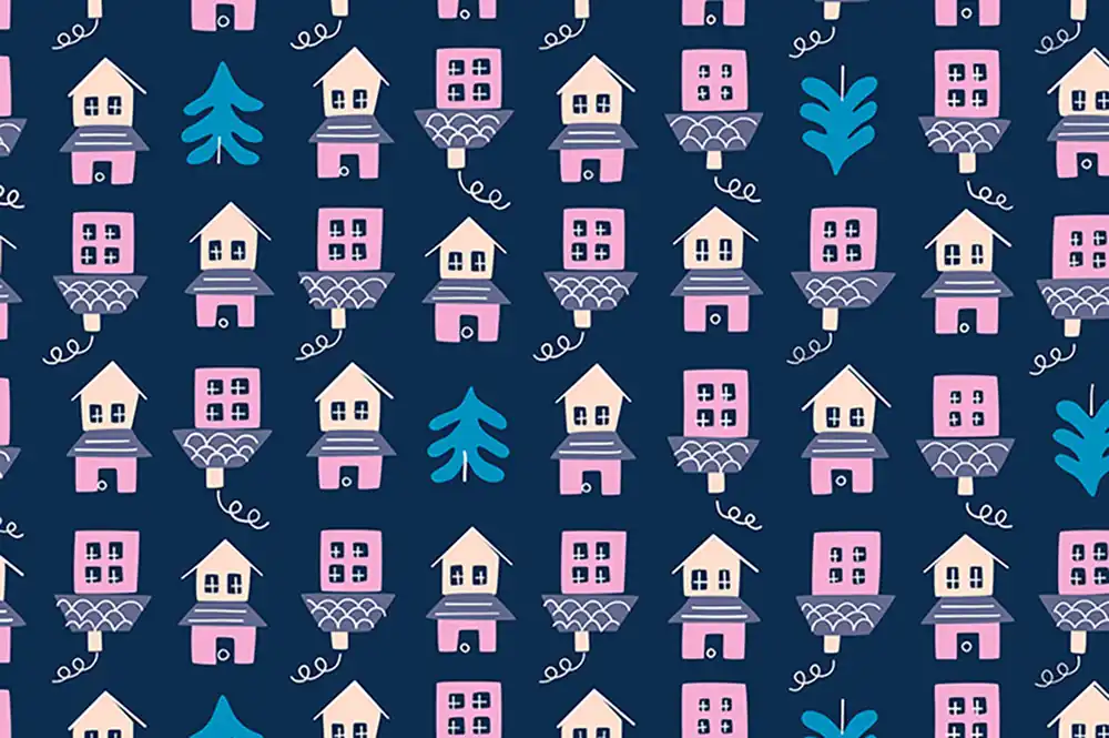 Ruby Star Society Tarrytown by Kimberly Kight Little Houses Novelty navy Ab Werk