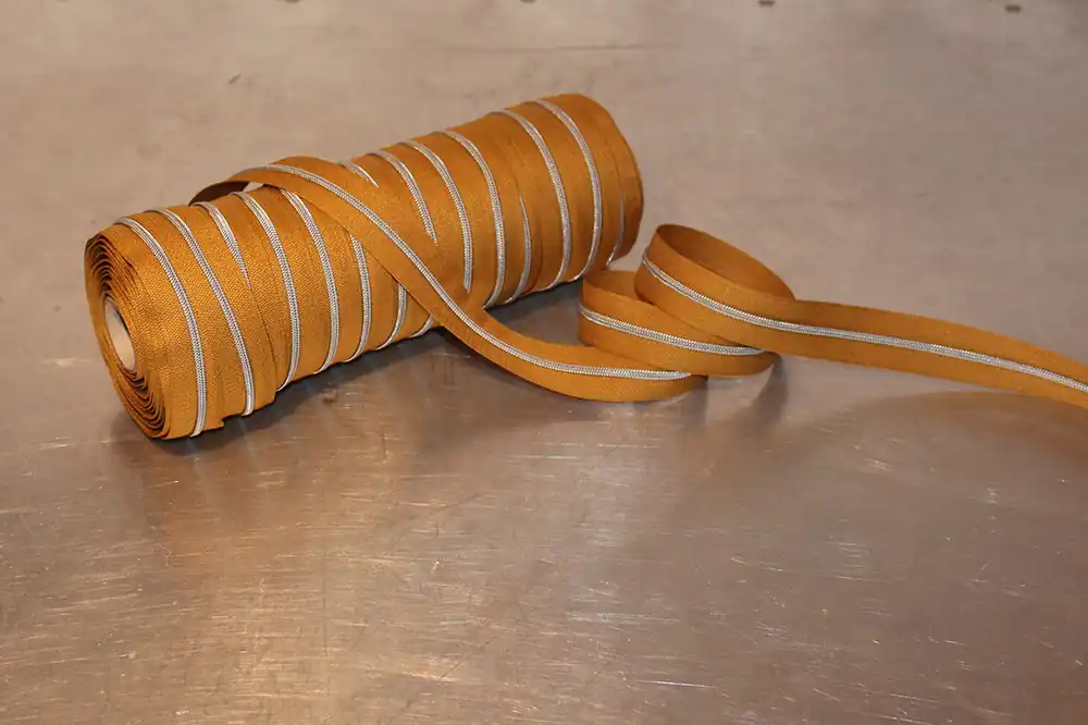 Top-Preis Reißverschluss metallisiert mustard schmale Raupe