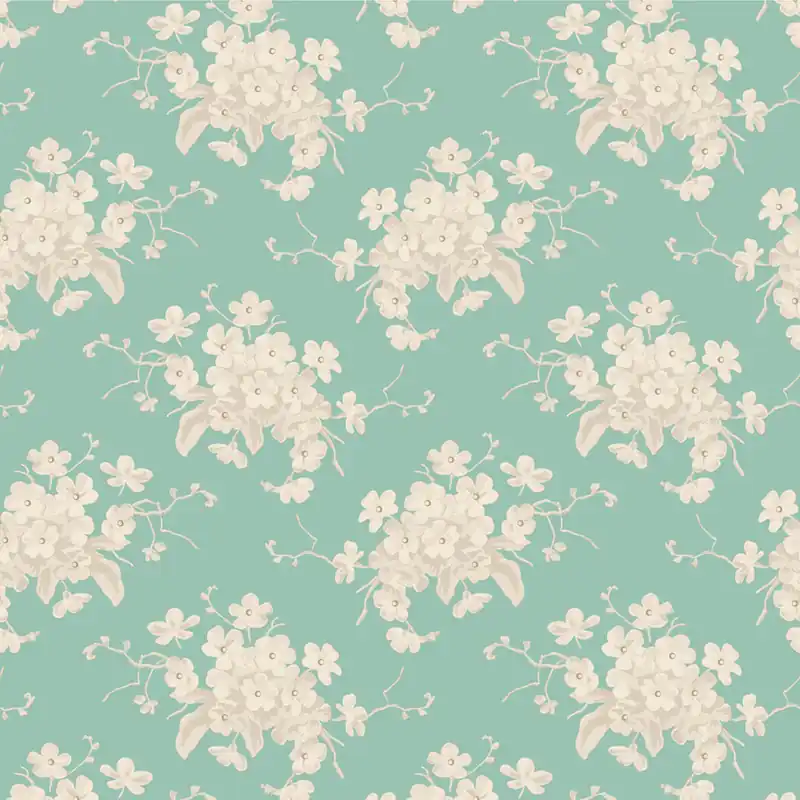 Tilda Sunday Brunch White Flowers Teal Kracherpreis