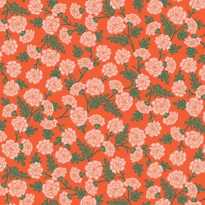 Cotton and Steel RIfle Paper Bramble Dianthus Red Neu