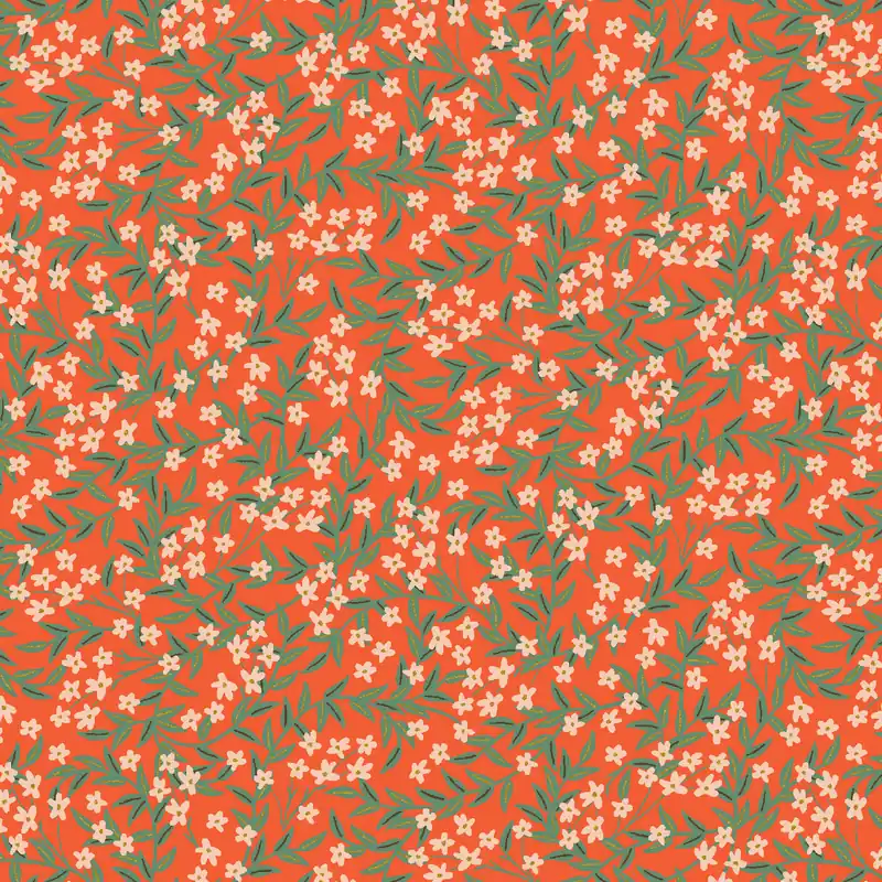 Cotton and Steel RIfle Paper Bramble Daphne Red Metallic Handgefertigt