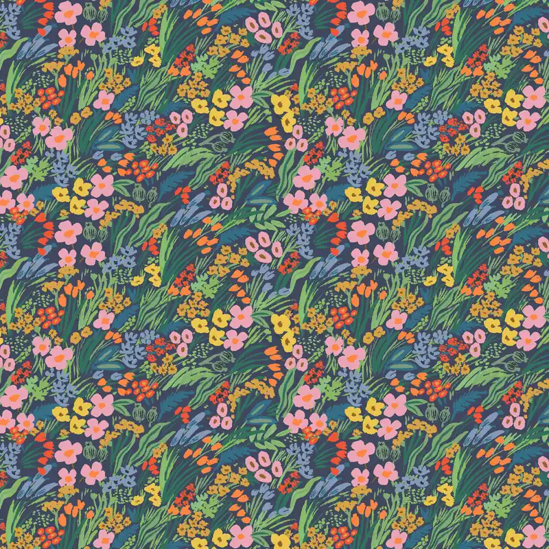 Direkt Vom Hersteller Cotton and Steel RIfle Paper Bramble Lea Blue Multi