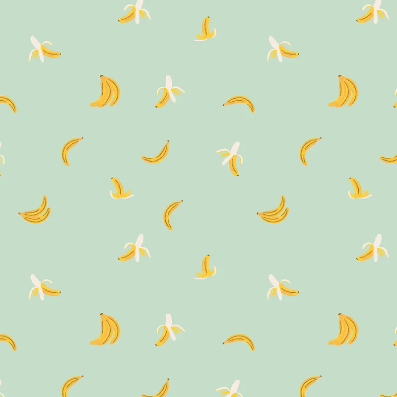 Preis Gesenkt Cotton and Steel Orchard Bananas Mint Metallic