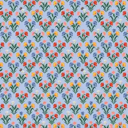 Garantierte Lieferung Cotton and Steel Rifle Paper Curio Tulips light blue