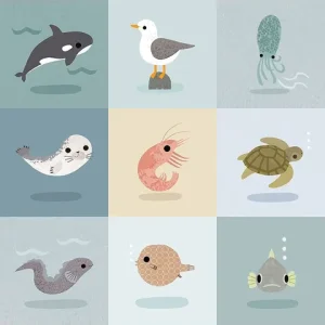 Direkt Vom Hersteller Dear Stella Fabrics Paint Love Studio Beyond the Sea Wide Beyond the Sea Panel